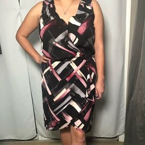 Black, white and purple dress